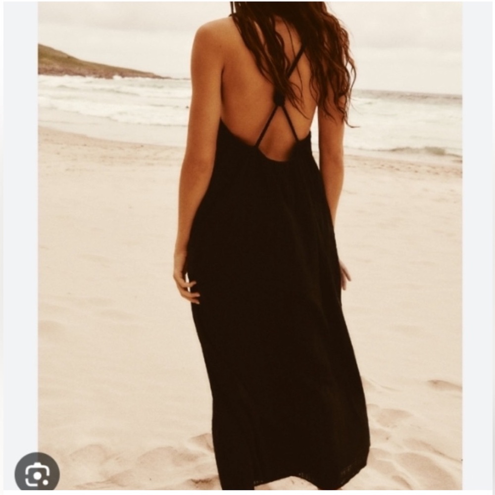 Zara limited edition woven strap cotton maxi dress